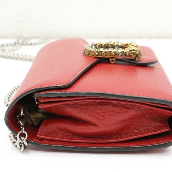 Gucci Dionysus Red Leather Mini Chain Bag 401231 - Picture 5 of 16